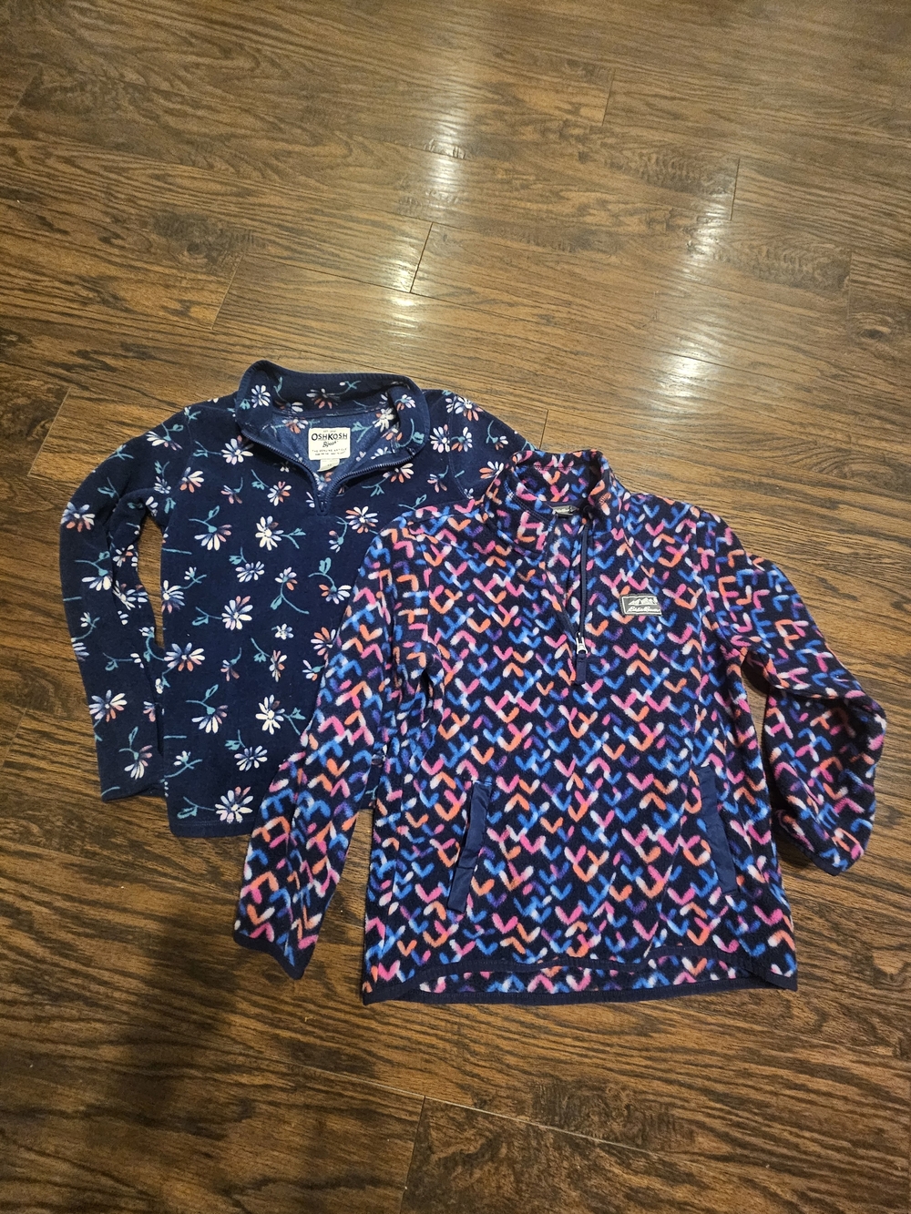Floral and Multicolor Patterned Fleece Pullovers - Girls Bundle